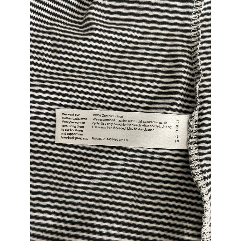 Eileen Fisher Tank Top Women L Black White Striped Organic Cotton Sleeveless - Picture 6 of 7